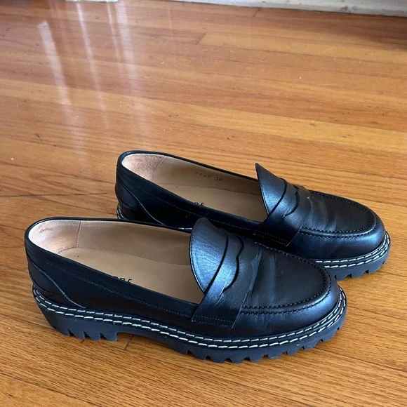 Chic Jon Josef Black Leather Loafers size 38 - Picture 12 of 13